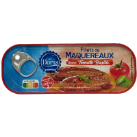 Філе скумбрії з помідорами та базиліком Filets de Maquereaux Sauce Tomate Basilic Les Doris 169g