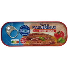Філе скумбрії з помідорами та базиліком Filets de Maquereaux Sauce Tomate Basilic Les Doris 169g