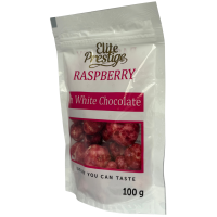 Сублімована малина в білому шоколаді Raspberry in white chocolate Elite Prestige 100g