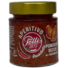 Сальса з в'ялених томатів та перцю чилі Aperitivo pomodori secchi all arrabbiata Polli 140g