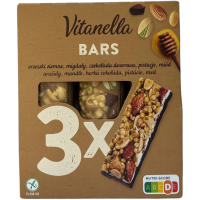 Батончик арахісовий з мигдалем, фісташкою і темним шоколадом Bars Vitanella 3*35g