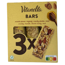 Батончик арахісовий з мигдалем,волоським горіхом та медом Bars Vitanella 3*35g