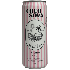 Кокосова вода без цукру зі смаком лічі Coco Sova 320ml