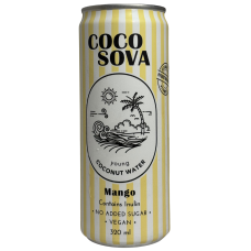 Кокосова вода без цукру зі смаком манго Coco Sova 320ml
