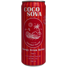 Кокосова вода-енеретик без цукру зі смаком персика Energy Drink Bellini Coco Sova 320ml