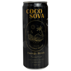 Кокосова вода-енеретик без цукру зі смаком маракуйя Energy Drink Coco Sova 320ml