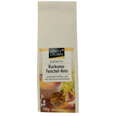 Пряний чай зі смаком куркуми, фенхулю, анісу, кориці Kurkuma-Fenchel-Anis King's Crown 250 g