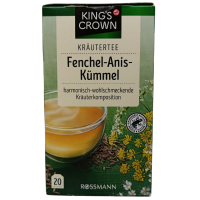 Трав'яний чай зі смаком фенхеля, аніса, кмину в пакетиках Fenchel-Anis-Kummel King`s Crown 40g