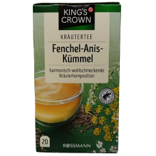 Трав'яний чай зі смаком фенхеля, аніса, кмину в пакетиках Fenchel-Anis-Kummel King`s Crown 40g