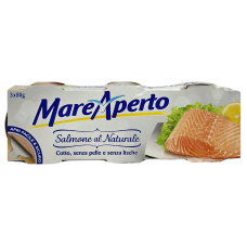Лосось в власному соці Salmone al naturale MareAperto 3*50g