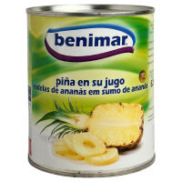 Консервований ананас скибочками у власному соці Benimar 825g