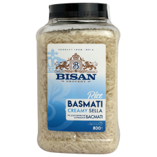 Рис довгозернистий шліфований Rice Basmati Creamy Sella Bisan 800g
