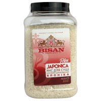 Рис для суші круглий шліфований Rice Japonica Bisan 800g