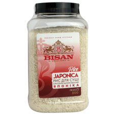 Рис для суші круглий шліфований Rice Japonica Bisan 800g