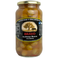 Зелені оливки з кісточкою пікантні Bravo Aceitunas Bravas 900g
