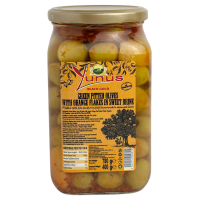 Зелені оливки з апельсином в солодкому розсолі Yunus 780g