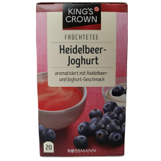 Фруктовий чай з чорничним йогуртом в пакетиках Rossmann King`s Crown Heidelbeer-Joghurt