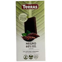 Шоколад темний без цукру 60% Dark Stevia Torras 100g