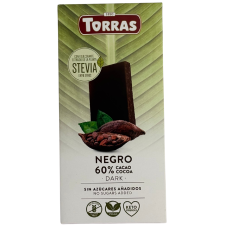 Шоколад темний без цукру 60% Dark Stevia Torras 100g