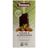 Шоколад молочний без цукру з мигдалем Milk & Almonds Stevia Torras 125 g