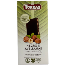 Шоколад темний без цукру з фундуком Negro & Avellanas Stevia Torras 125g