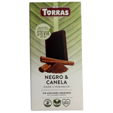 Шоколад темний без цукру з корицею Negro&Canela Stevia Torras 125 g