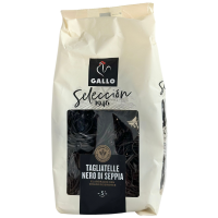 Паста-гнізда з манної пшениці твердих сортів з чорнилом каракатиці Tagliatelle nero di seppia Gallo 250g