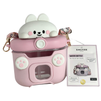 Дитяча чашка-поїльник з силіконовою трубочкою рожева Smukee 500ml