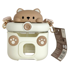 Дитяча чашка-поїльник з силіконовою трубочкою молочна Smukee 500ml