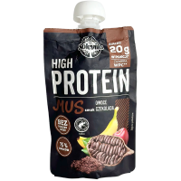 Протеїновий фруктовий мус без цукру з шоколадним смаком High Protein Mus Solevita 180g