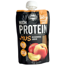 Протеїновий фруктовий мус без цукру зі смаком яблука та персика High Protein Mus Solevita 180g