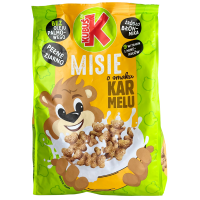 Злакові пластівці у формі ведмедиків зі смаком карамелі Kubus 400г