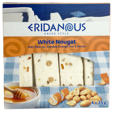 Нуга з арахісом, цукатами апельсину і медом Eridanous 4iшт 140г