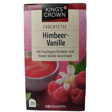 Фруктовий чай з малиною та ваніллю в пакетиках Rossmann King`s Crown Himbeer-Vanille 60g