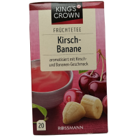 Фруктовий чай зі смаком вишні та банана в пакетиках Kirsch-Banane Rossmann King`s Crown 60g