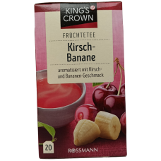 Фруктовий чай зі смаком вишні та банана в пакетиках Kirsch-Banane Rossmann King`s Crown 60g