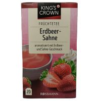 Фруктовий чай зі смаком полуниці та вершків в пакетиках Erdbeer-Sahne King`s Crown 60g