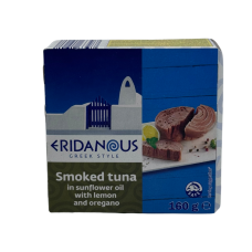 Тунець копчений в олії з лимоном і орегано Eridanous smoked tuna 160g