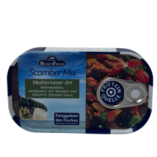 Філе скумбрії з оливками в томатному соусі Scomber mix Mediterraner Art Rugen Fisch 120g