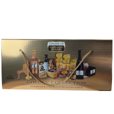 Подарунковий набір з вином, пармезаном, салямі, пастою. ножем Golden Collection Parmigiano Reggiano