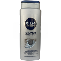 Чоловічий гель для душу та шампунь 3в1 проти неприємного запаху  Nivea Men Silver Protect 500ml