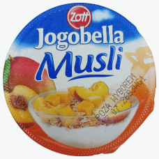 Йогурт зі смаком персика та манго+мюслі Musli Jogobella 200g