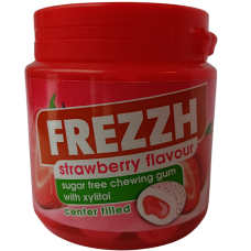 Жуйки без цукру з рідким центром зі смаком полуниці Frezzh 100g 50шт