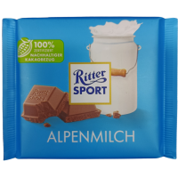 Шоколад Ritter Sport Alpenmilch молочний з альпійським молоком 100g