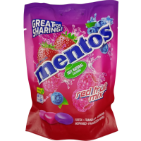 Жувальні драже зі смаком полуниці, чорниці та малини Red Fruit Mix Mentos 160g