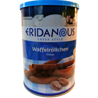 Вафельні трубочки зі смаком какао Waffelrollchen Eridanous 400g
