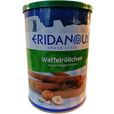 Вафельні трубочки зі смаком фундука Waffelrollchen Eridanous 400g