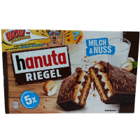 Батончики з молочною начинкою і арахісом Hanuta riegel milch & nuss Ferrero