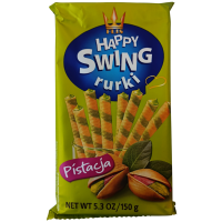 Трубочки вафельні з фісташковим кремом Rurki Happy Swing Flis 150g