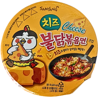Локшина рамен зі смаком сиру та курки в стакані Buldak Hot Chicken Flavor Ramen Cheese Samyang 105g